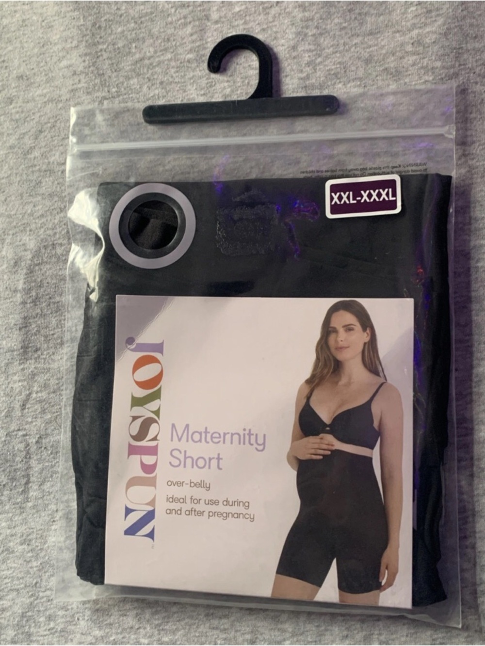 2/$20 Joyspun Women Maternity Shorts Over Belly Stretch Shape Wear XXL-XXXL Blck